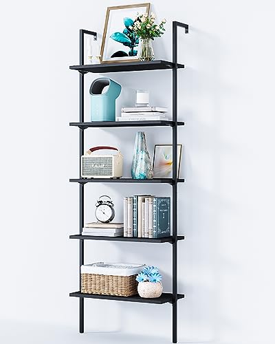 6 Tier Black Ladder Bookshelf Y670671
