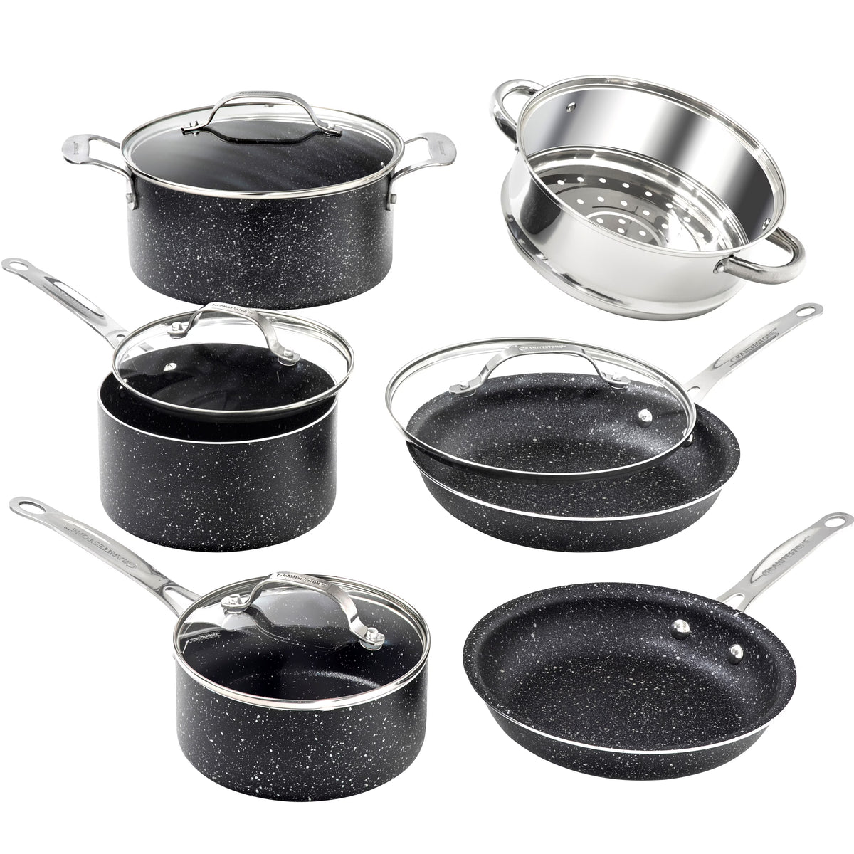 10 Piece Nonstick Granite Cookware Set T145849