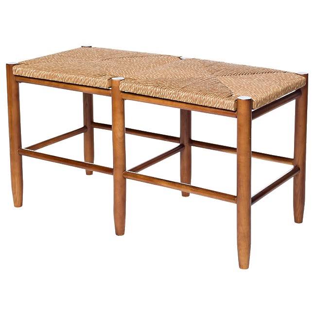 Coastal Pink Wood Entryway Bench I718