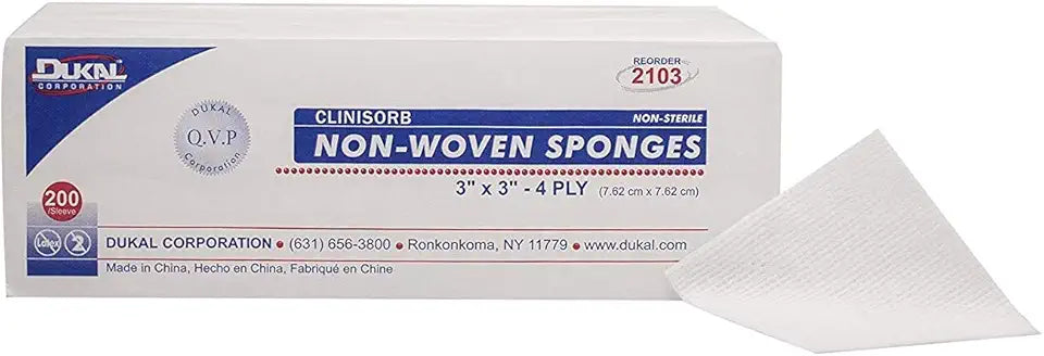 Non Woven 4-Ply Non Sterile Sponge, Pack of 4000 L53226