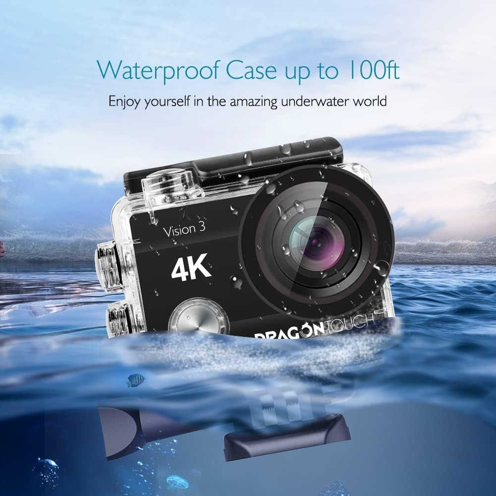 4K 16MP Waterproof Action Camera with Mounting Accessories Kit C496603