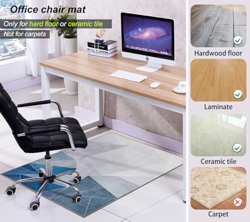 Black Blue 36"x48" Desk Chair Mat R648