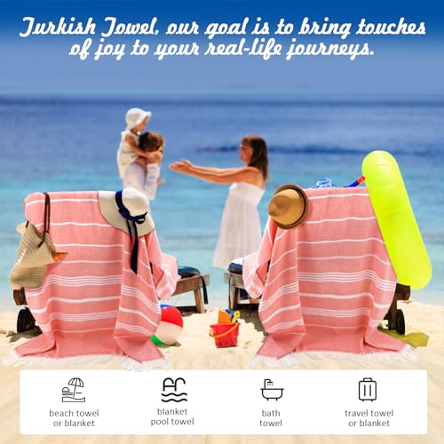 4 Pcs Cotton Turkish Beach Towels Oversized 39 x 71 Inch W71629