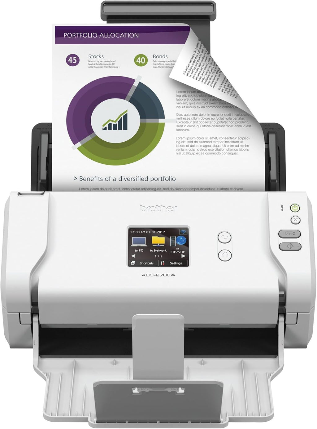 Wireless High-Speed Desktop Document Scanner with Touchscreen LCD Y484