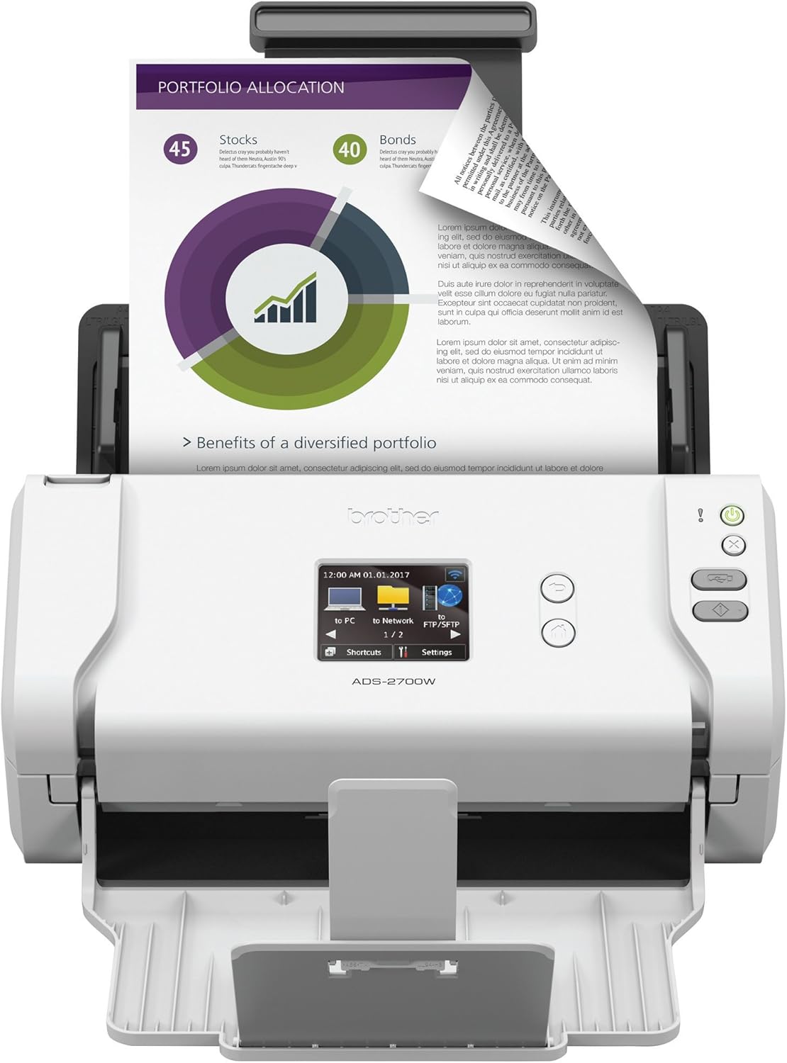 Wireless High-Speed Desktop Document Scanner with Touchscreen LCD Y484