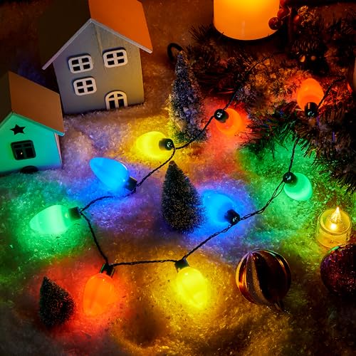 6 Packs Christmas LED Light Up Bulb Necklaces G729109