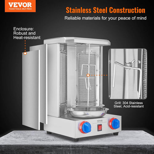 13 lbs Capacity Gas Vertical Broiler Shawarma Machine C541577