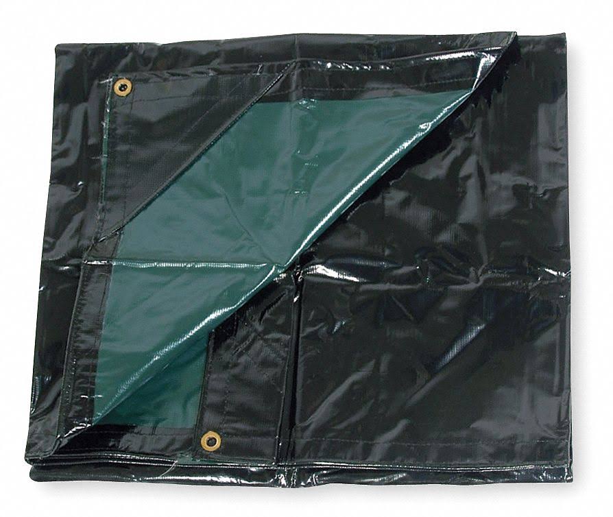 Black/Green Nylon Vinyl Lam Tarp 20x30Ft C9272