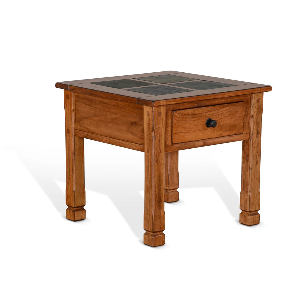 26" Transitional Wood End Table in Rustic Oak R6315