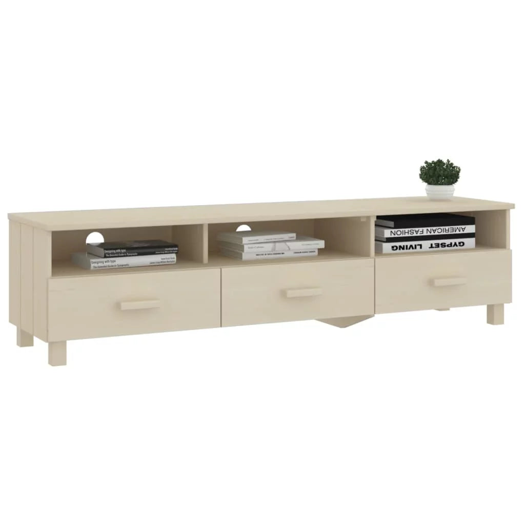 Honey Brown Solid Wood Pine TV Stand A7403