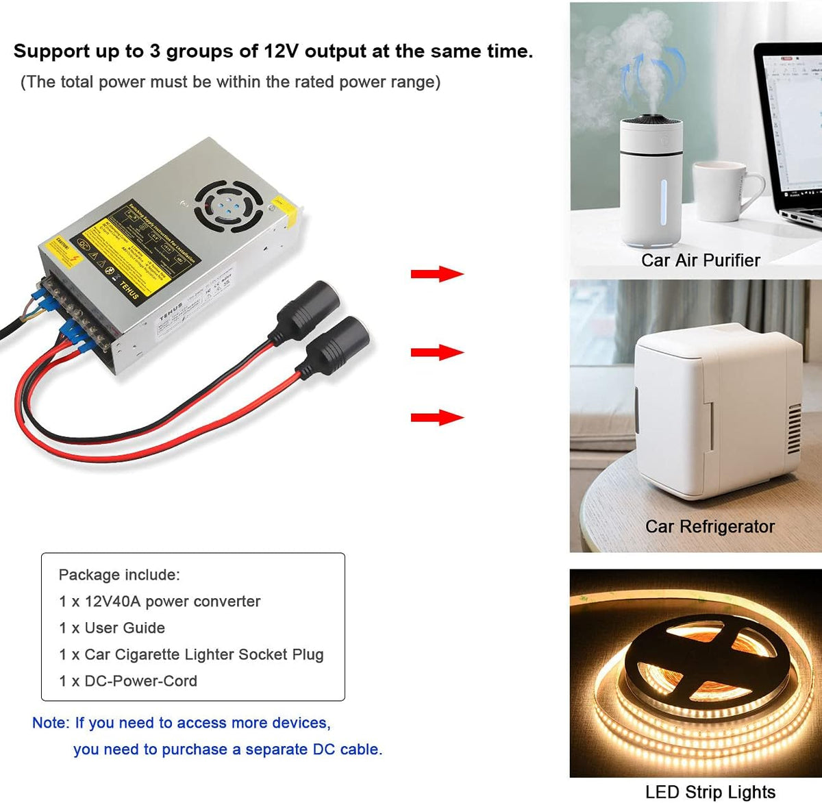 Switching Power Supply AC 110V/220V to DC 12V 40A 480W Power Adapter Transformer S6571