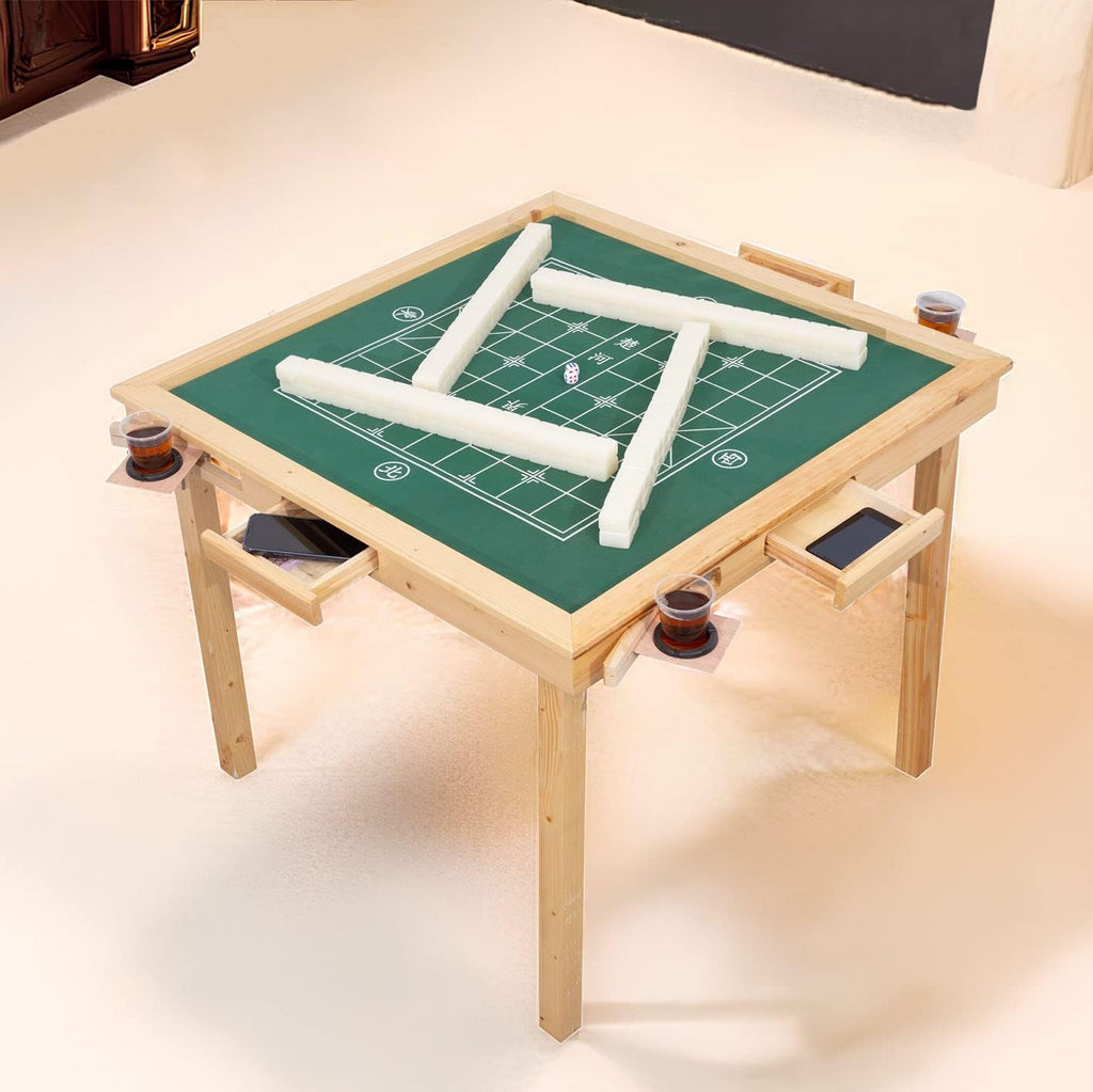 Folding Card Table with Plush Top and 4 Drawer X404037