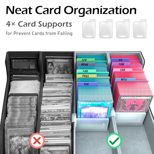 4-Row Trading Card Storage Box with 50 Sleeves & 24 Dividers O416805