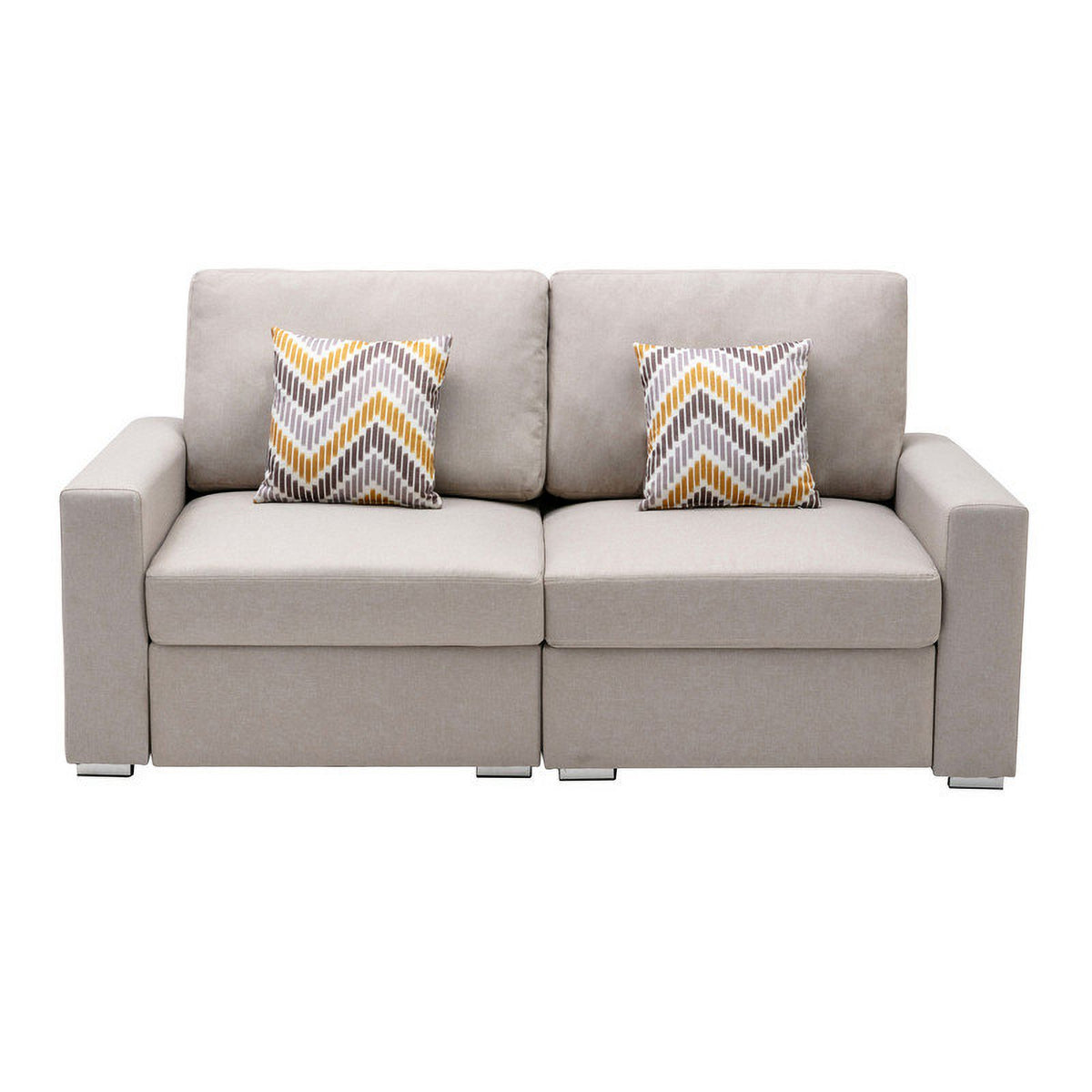 Beige Linen Fabric Living Room Set V78899