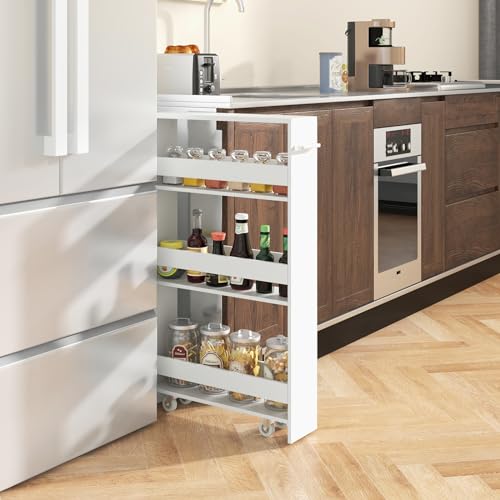 White 4-Tier Rolling Storage Cart T8592