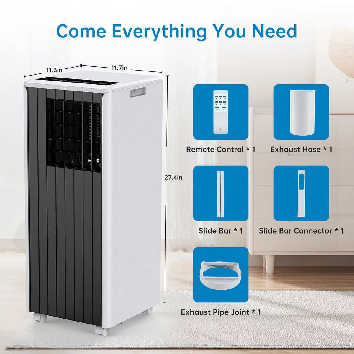 Portable Air Conditioner 5,000 BTU with Remote & Window Kit J426
