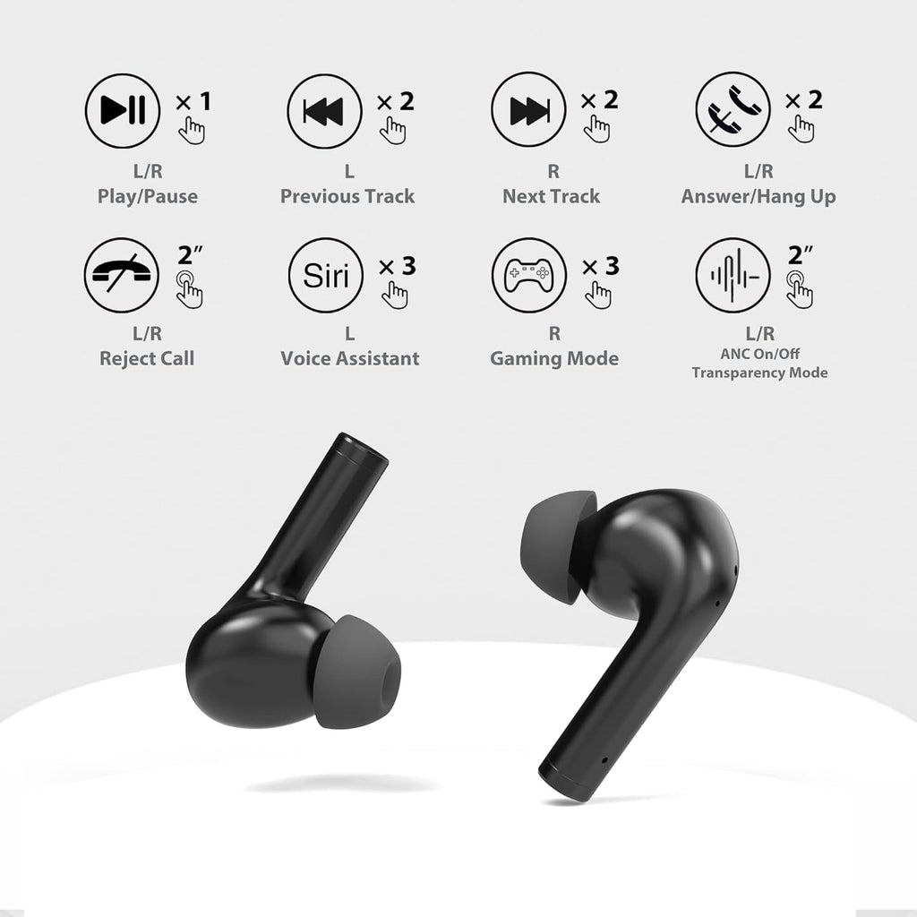 Noise Cancelling Wireless Earbuds with Smart Touch Control, IPX8 Waterproof, Pack of 2 P979916