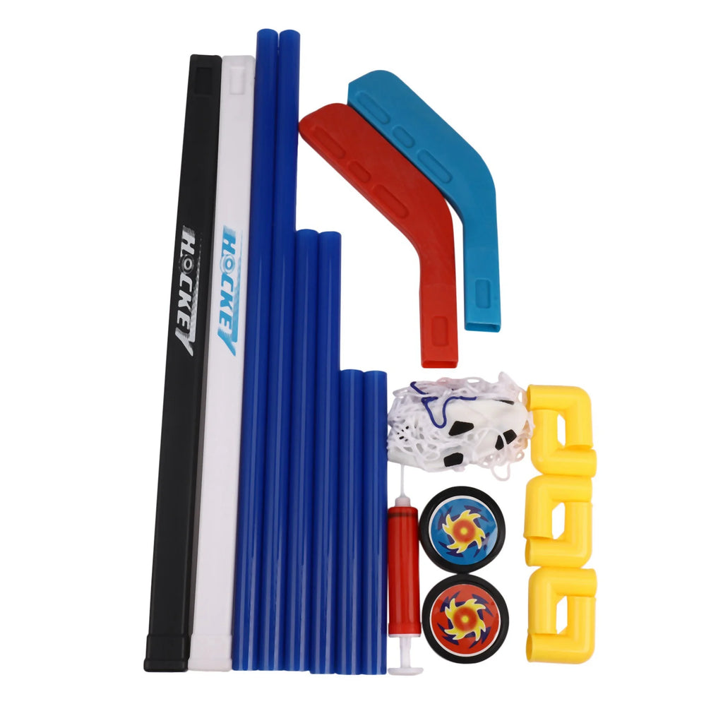 2 in 1 Kids Sports Soccer & Ice Hockey Goals with Balls and Pump O9687