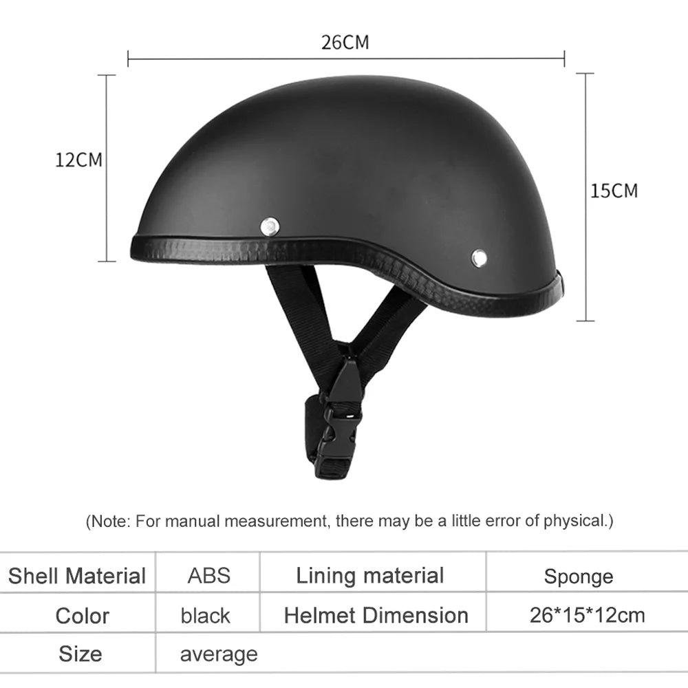 Bright Black Motorcycle Half Helmet H833