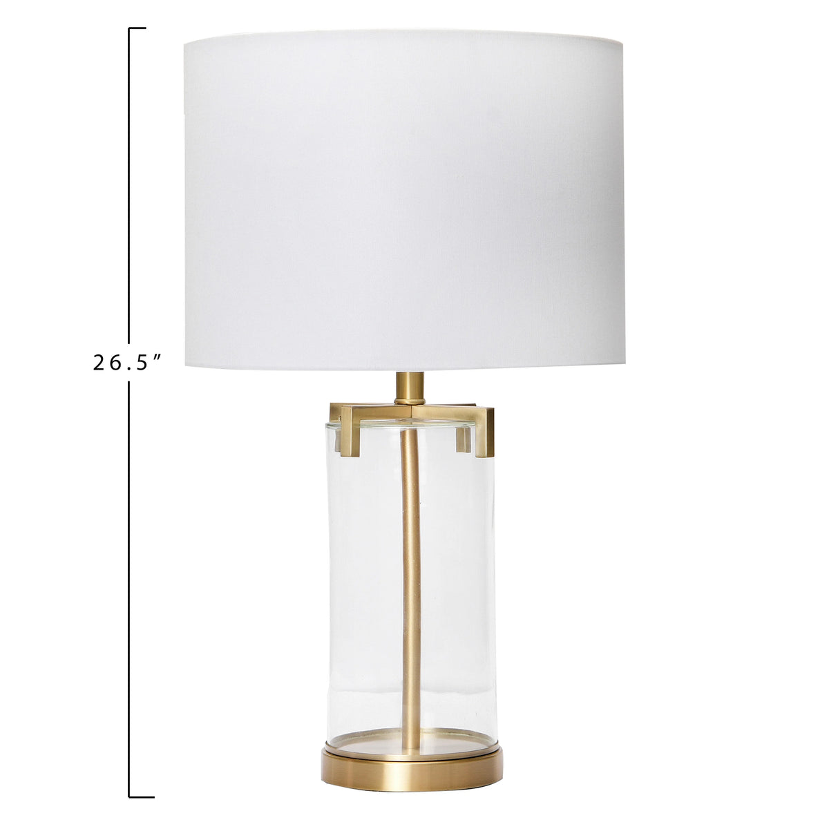 26.5" Brushed Gold Glass Table Lamp S4393