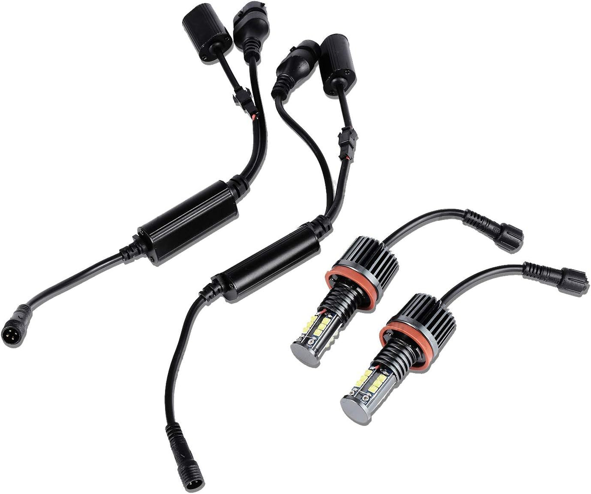 120W CREE LED Halo Headlight Bulbs 6500K Angel Eyes Pack of 2 O633