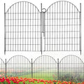 Arched Rustproof Metal No Dig Garden Fence with Ground Stake B471624