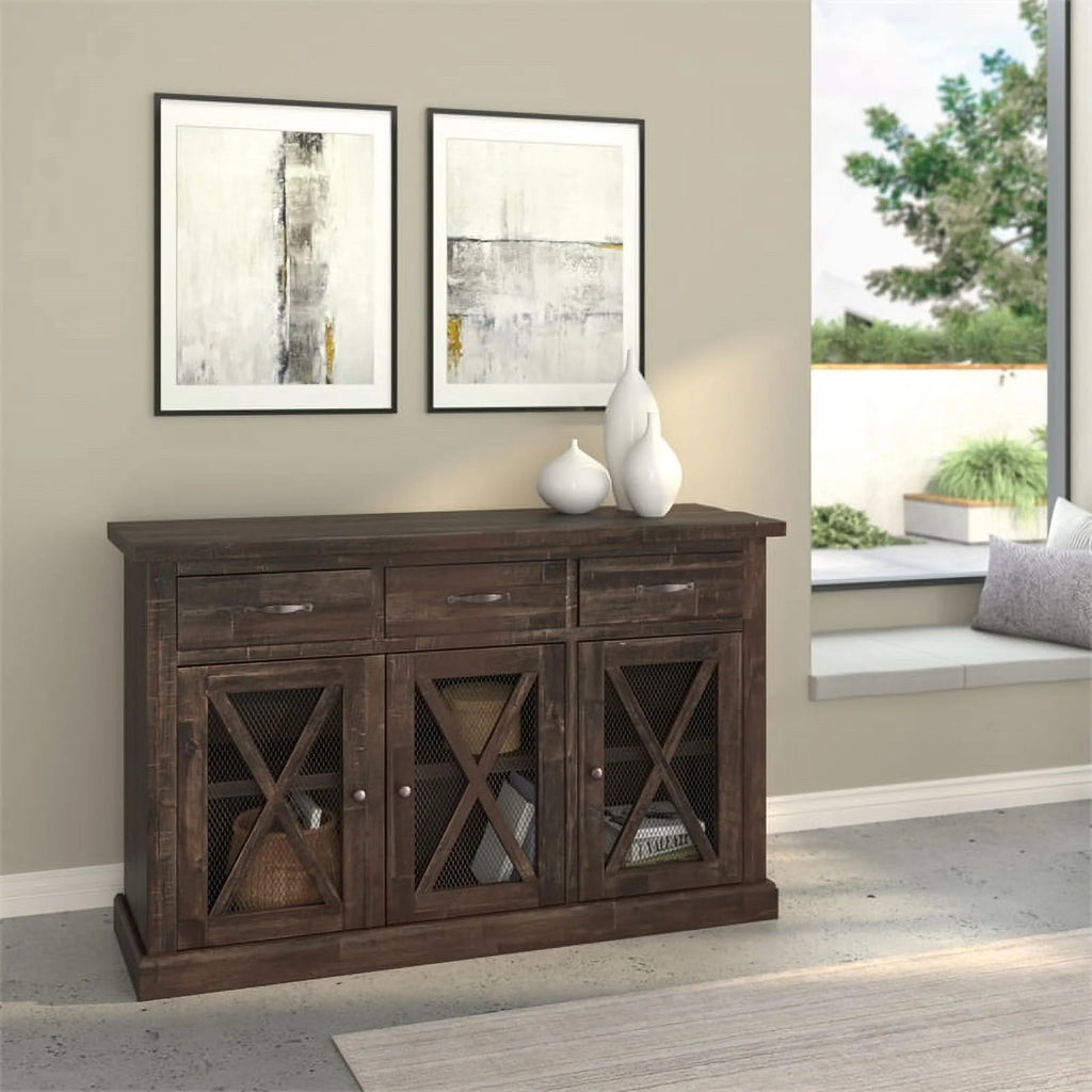 Contemporary Wood Dining Sideboard in Salvaged Gray I963468