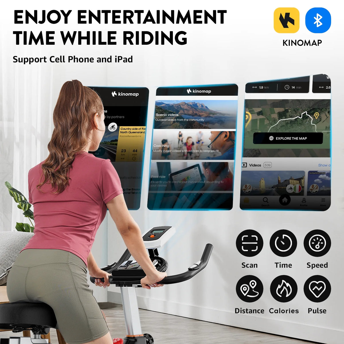 Magnetic Stationary Exercise Bike Indoor Cycling Bike Blue M145339