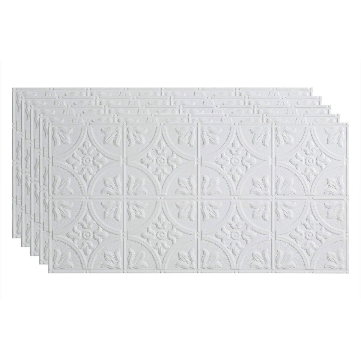 Matte White Decorative Vinyl Glue Up Ceiling Tile 5 Pack V475