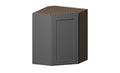 Grey Diagonal-Corner Wall Cabinet with 1 Door and 2 Shelves E809