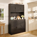 72" Tall Storage Cabinet with Adjustable Shelves & Steel Frame, Dark Grey E5283