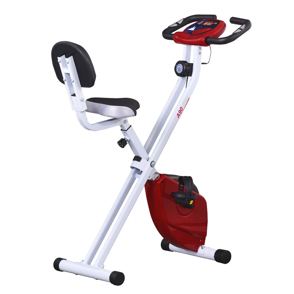 Folding Upright Stationary Exercise Bike with 8 Levels of Magnetic Resistance E987548