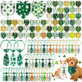 108 Pcs Dog Bandanas Bow Tie Set Plaid Pattern Adjustable Washable Reversible F495169