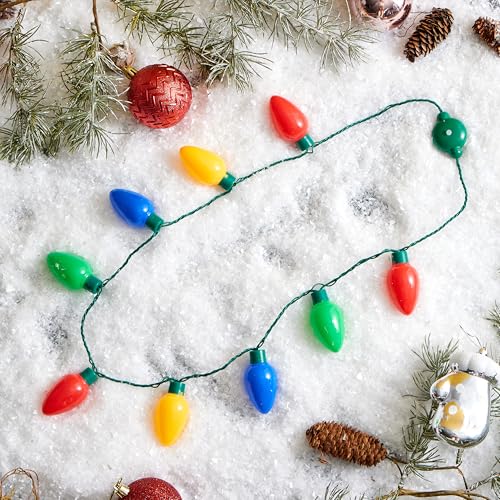 6 Packs Christmas LED Light Up Bulb Necklaces G729109