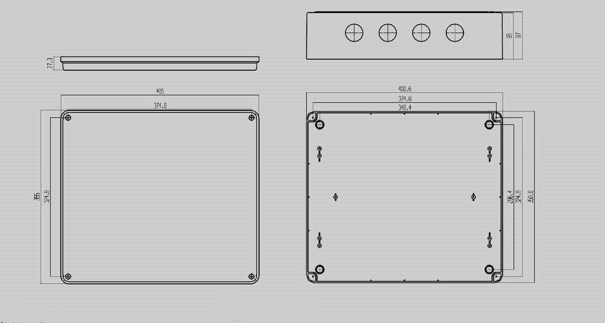 White IP65 Junction Box Project Enclosure 15.7 x 13.8 x 4.7 inch Pack of 2 N886777