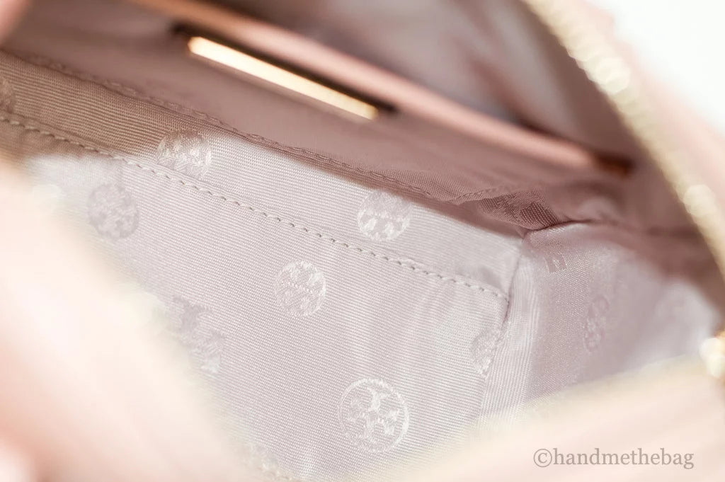 Pink Pebbled Leather Satchel Crossbody Bag D52177