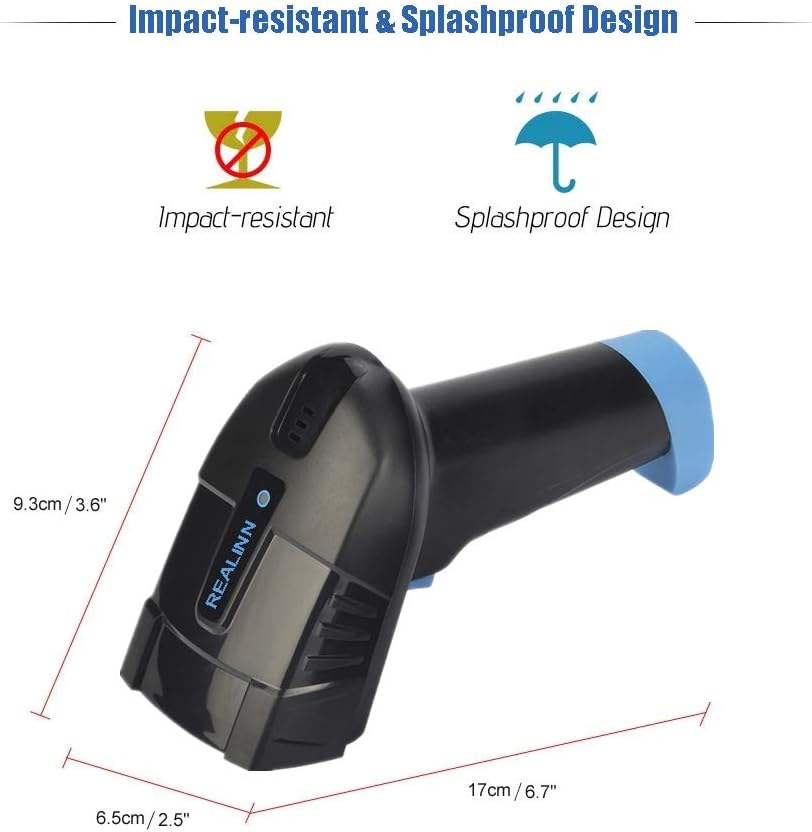 Cordless Barcode Scanner 2D QR Code Bar Code Reader with USB Cradle Pack of 2 J739786