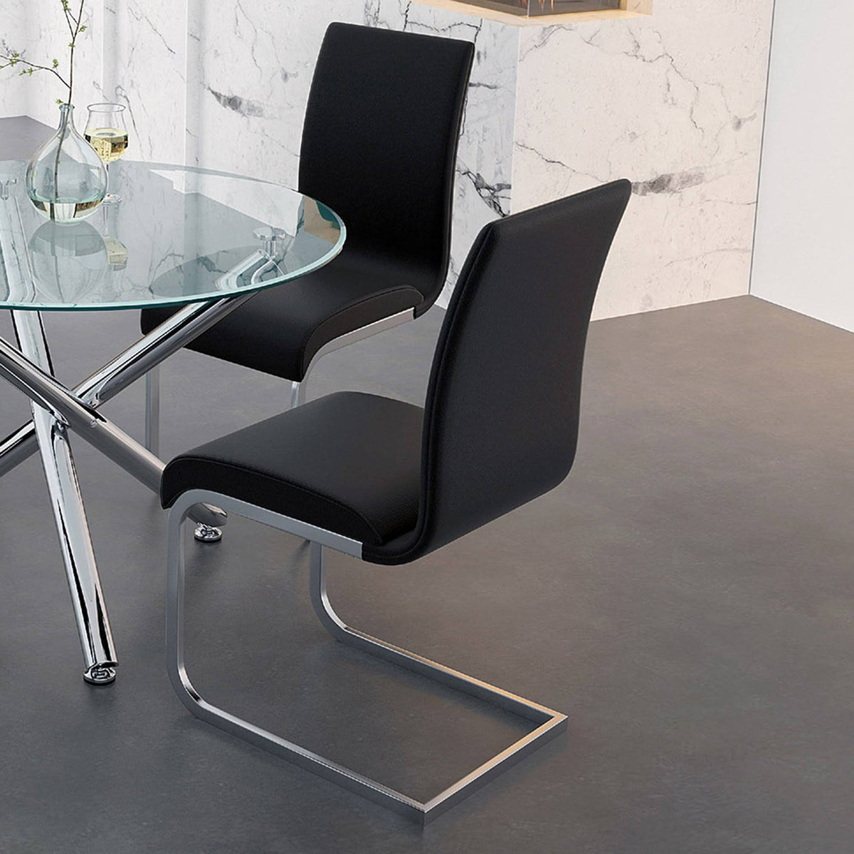 Grey Side Chair, Set of 2 L4109