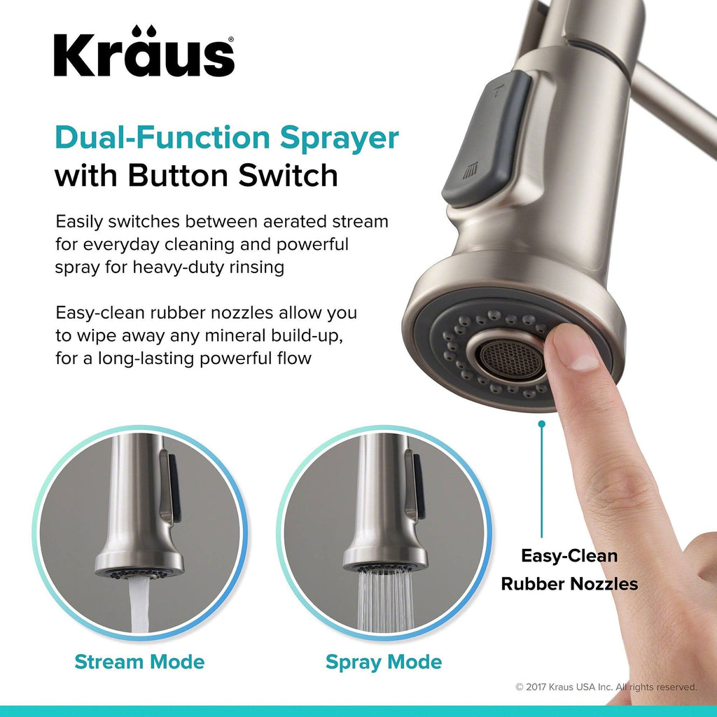 Brushed Gold Commercial Style Kitchen Faucet and Water Filter Faucet Combo S8309