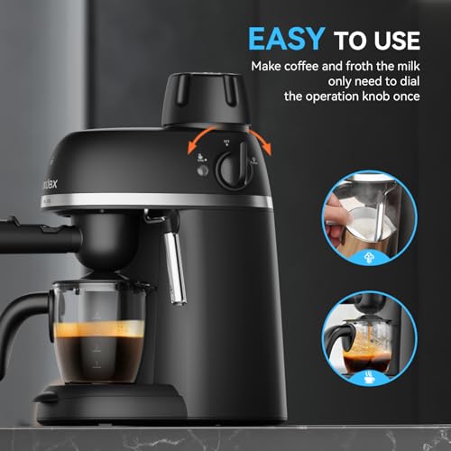 Black 3.5 Bar Espresso & Cappuccino Machine with Steam Wand T534