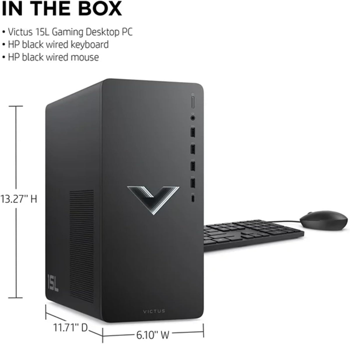 Black AMD Ryzen 5 5600G Gaming Desktop Tower H5560