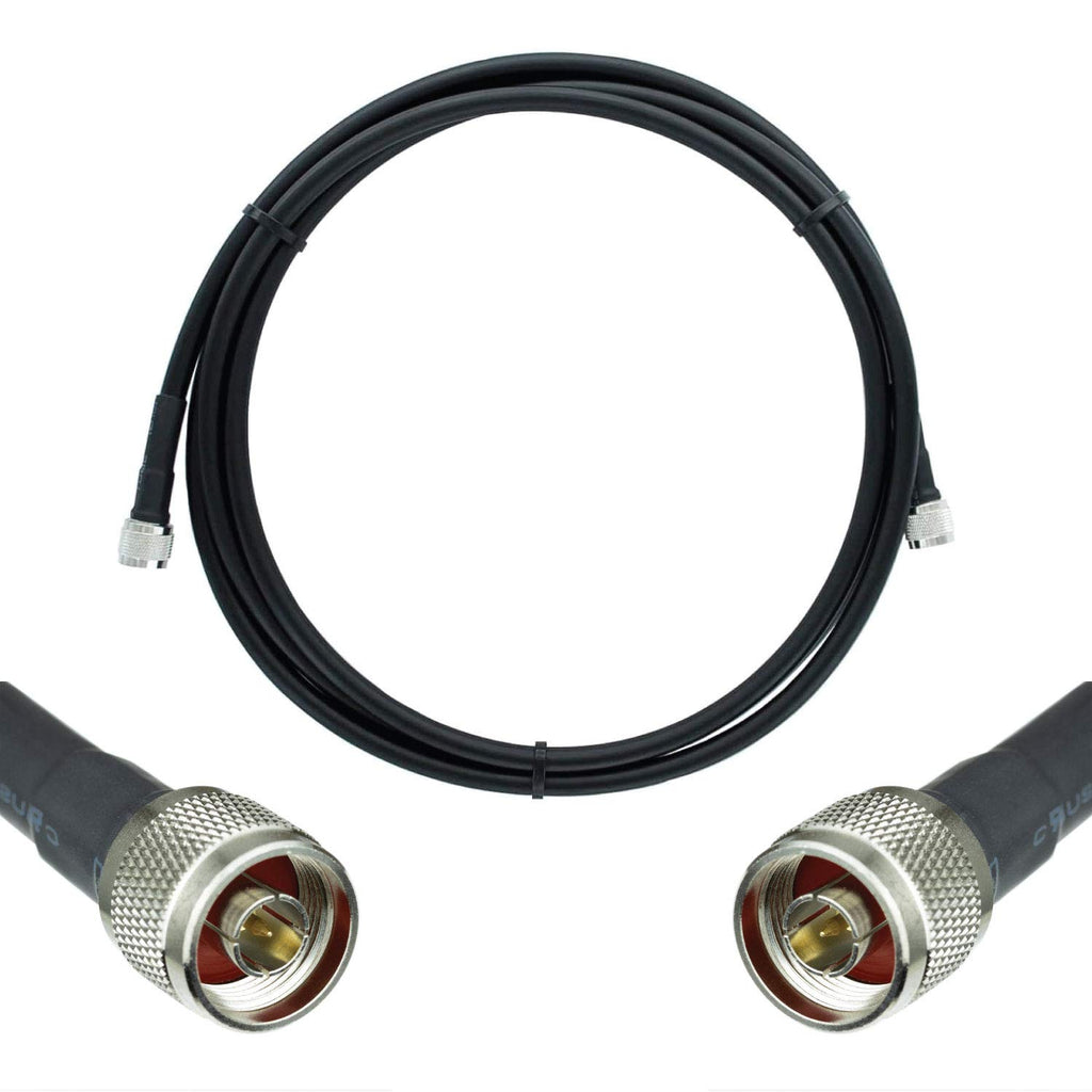 50-ohm N-Male to N-Male Black Coax Cable 60ft G856