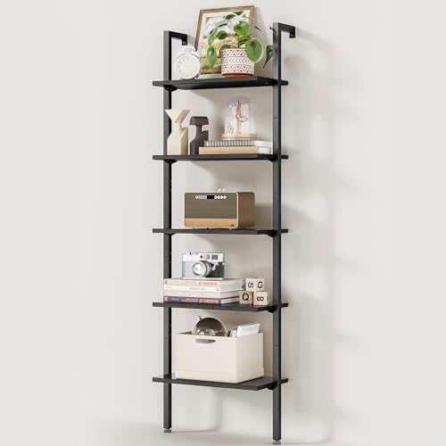 6 Tier Black Ladder Bookshelf Y670671
