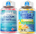 Sugar Free Calcium Citrate 1000mg Magnesium Citrate 500mg Liquid Filled Gummies & Vegan Omega-3 Gummies 1000mg Turmeric Liquid Filled Gummies I568