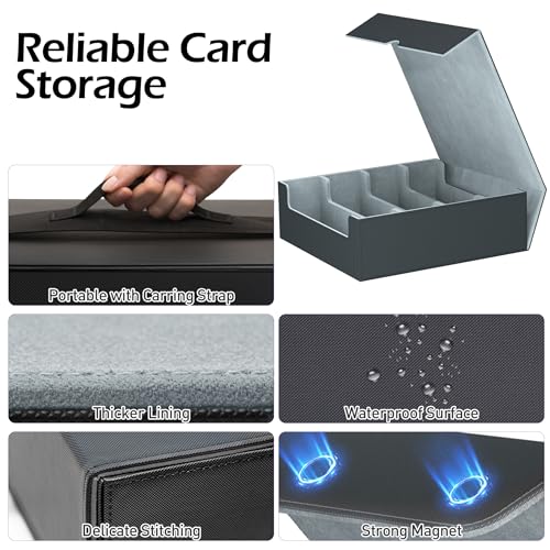 4-Row Trading Card Storage Box with 50 Sleeves & 24 Dividers O416805