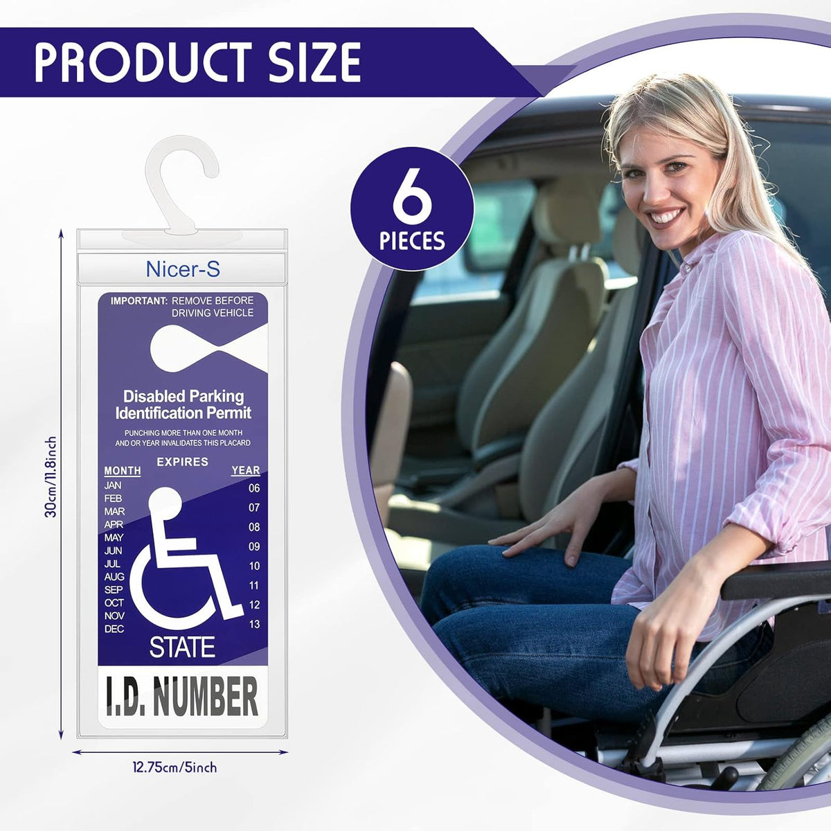 Transparent PVC Handicap Parking Placard Holder 11.8 x 5 Inch 6 Pieces V21479