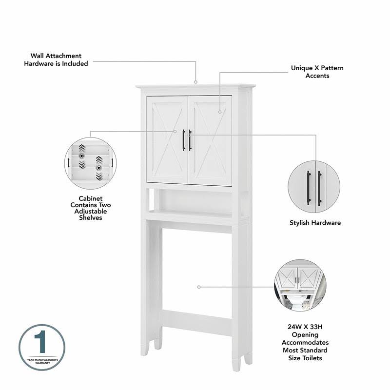 24W Bathroom Vanity Set with Storage in White Ash Engineered Wood S73493