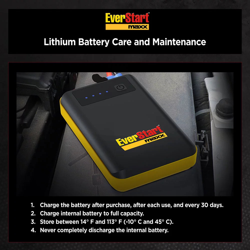 600A 12V Lithium Ion Jump Starter and Portable Power Pack A963659