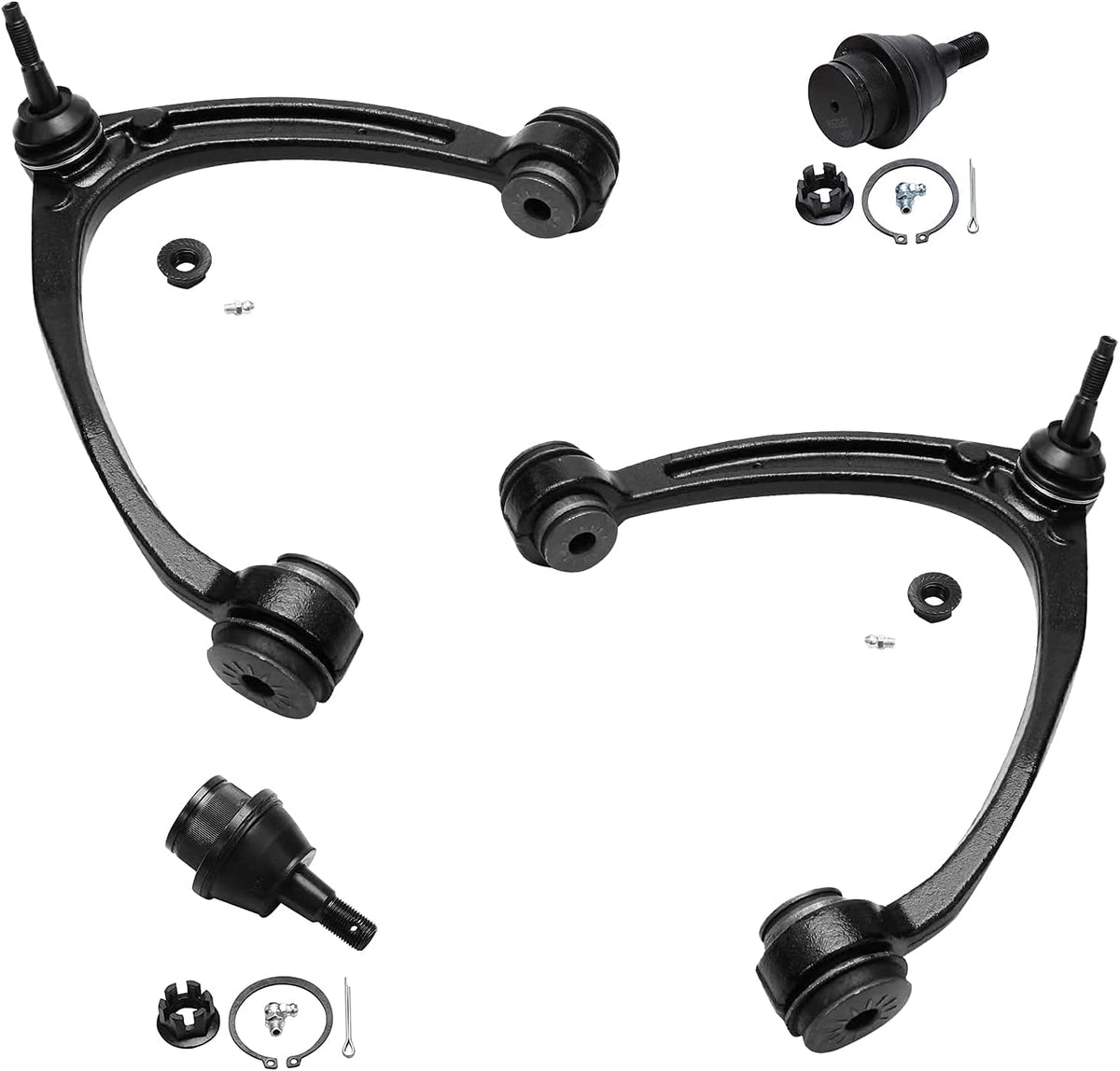 4WD 6-Lug Front Wheel Hub Bearing Control Arms Sway Bars Tie Rods 14pc Set F7824