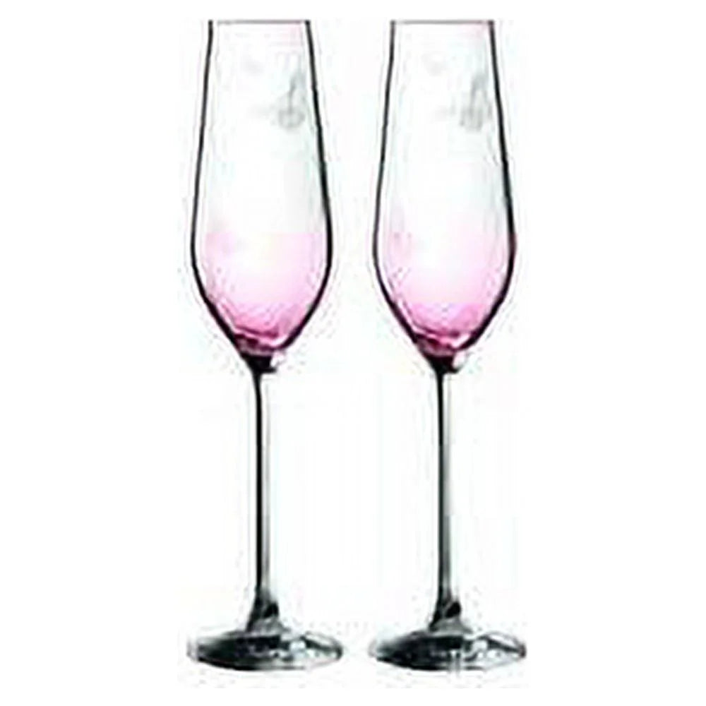 Pink Crystal Flute Set of 2 Z6195